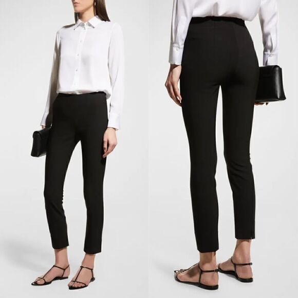 Vince Stitch Front Seam Slim Fit Ponte Pant in black - Picture 1 of 13